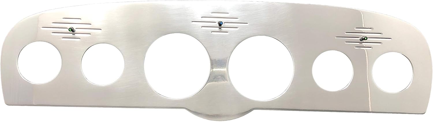 Dolphin Gauges Compatible with 1961 1962 1963 1964 1965 1966 Ford Truck (6) Hole Gauge Dash Insert Polished Billet Aluminum