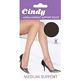 Cindy Womens/Ladies Mediumweight Support Tights (1 Pair) (Medium (5ft-5ft8â€)) (Barely Black)