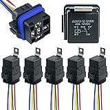 Hosyond 5 Pack 12V DC 40/30 AMP Waterproof Relay