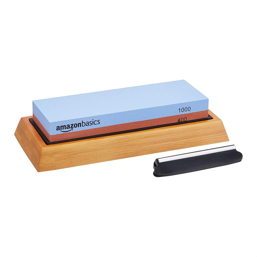 Amazon Basics Knife Sharpening Whetstone Dual Sided 400/1000 Grit