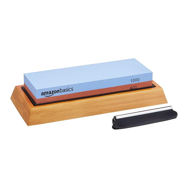 Amazon Basics Knife Sharpening Whetstone Dual Sided 400/1000 Grit