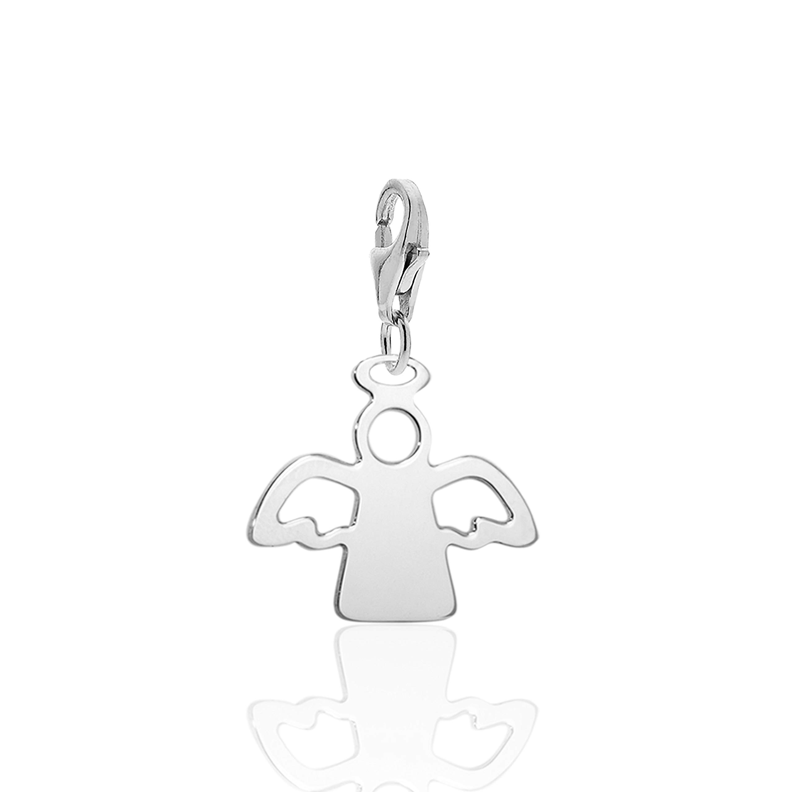 Aka Gioielli® - 925 Sterling Silver Guardian Angel Clip on Charm, Women and Girls charms for bracelets