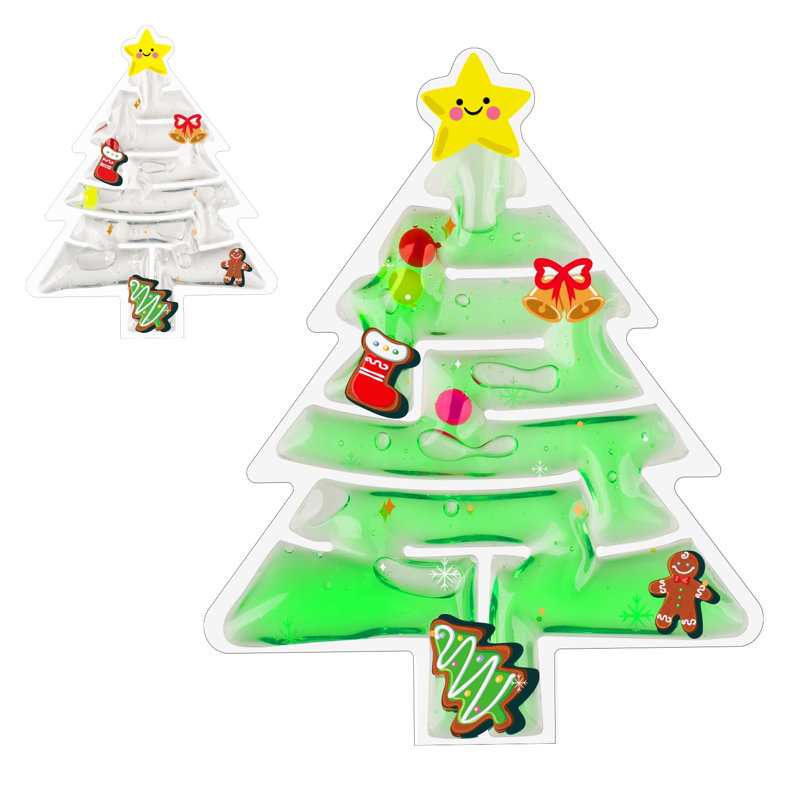 Photo 1 of 2 Pack Christmas Tree Maze Sensory Fidget Toy for Kids, Christmas Stocking Stuffers Toddler Squishy Toys for Autism ADHD Classroom Travel, Prizes for Kids Classroom