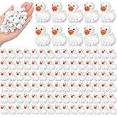 Realspring 100 Pcs Golf Ball Resin Ducks Mini Resin Duck Figures Bulk Tiny Farm Animal Figurines for Miniature Landscape Garden Accessories Birthday Golf Decor