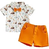 Thorn Tree Toddler Boy Easter Outfit Bow Tie Button Up Short Sleeve Shirt Casual Shorts Baby Summer Clothes Cute Outfits