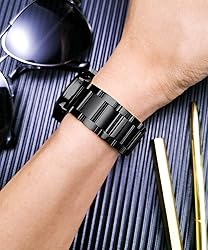 BINLUN Thick Stainless Steel Watch Band Metal Heavy