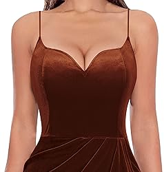 VFSHOW Womens 2025 Winter Velvet Formal Prom Maxi