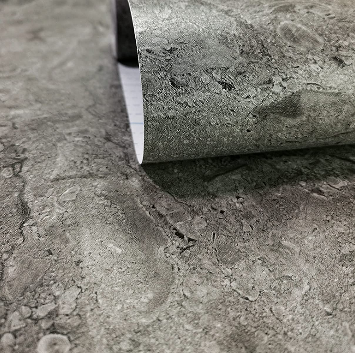 Minimalist Antique Dark Grey Marble Vinyl Peel Stick Wallpaper Shelf Drawer Liner Dresser Sticker Decorative Sticky Back Vinyl Film 45cm by 300cm