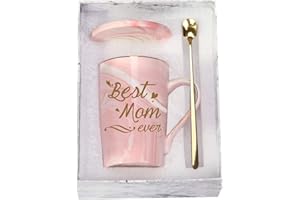 TOSHIY Best Mom Gifts Mom Mug Birthday Mothers Day Gifts for Mom from Daughter Son 14 Ounce Gift Box with Spoon and Cup Mat Pink