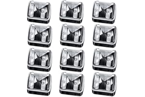 baixikly 12 Pieces Cosmetic Pencil Sharpeners Lip Liner Sharpener Eyeliner Sharpener 2 Holes Makeup Pencil Sharpener