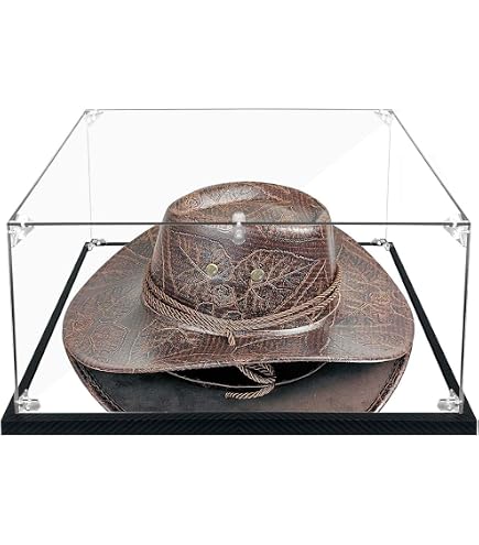 Hat Display Case Clear Cowboy Box Acrylic Panama & Tweed Hat Holder Stand With Mirror & Carbon Fiber Skin Base, Assemble Acrylic Box Shoes Sneakers UV Protection Memorabilia Collectibles Showcase Acrylic Shoe Hat Display Case Clear Cowboy Box Acrylic Panama & Tweed Hat Holder Stand With Mirror & Carbon Fiber Skin Base, Assemble Acrylic Box Shoes Sneakers UV Protection Memorabilia Collectibles Showcase Acrylic Shoe