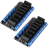 XIITIA 2pcs 5V 8 Channel 2A Solid State Relay Module High Level Trigger Mini Durable DIY Relay with Fuse(5V 8 Channel)