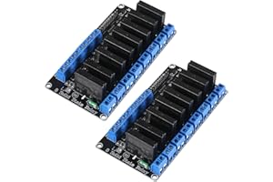 XIITIA 2pcs 5V 8 Channel 2A Solid State Relay Module High Level Trigger Mini Durable DIY Relay with Fuse(5V 8 Channel)
