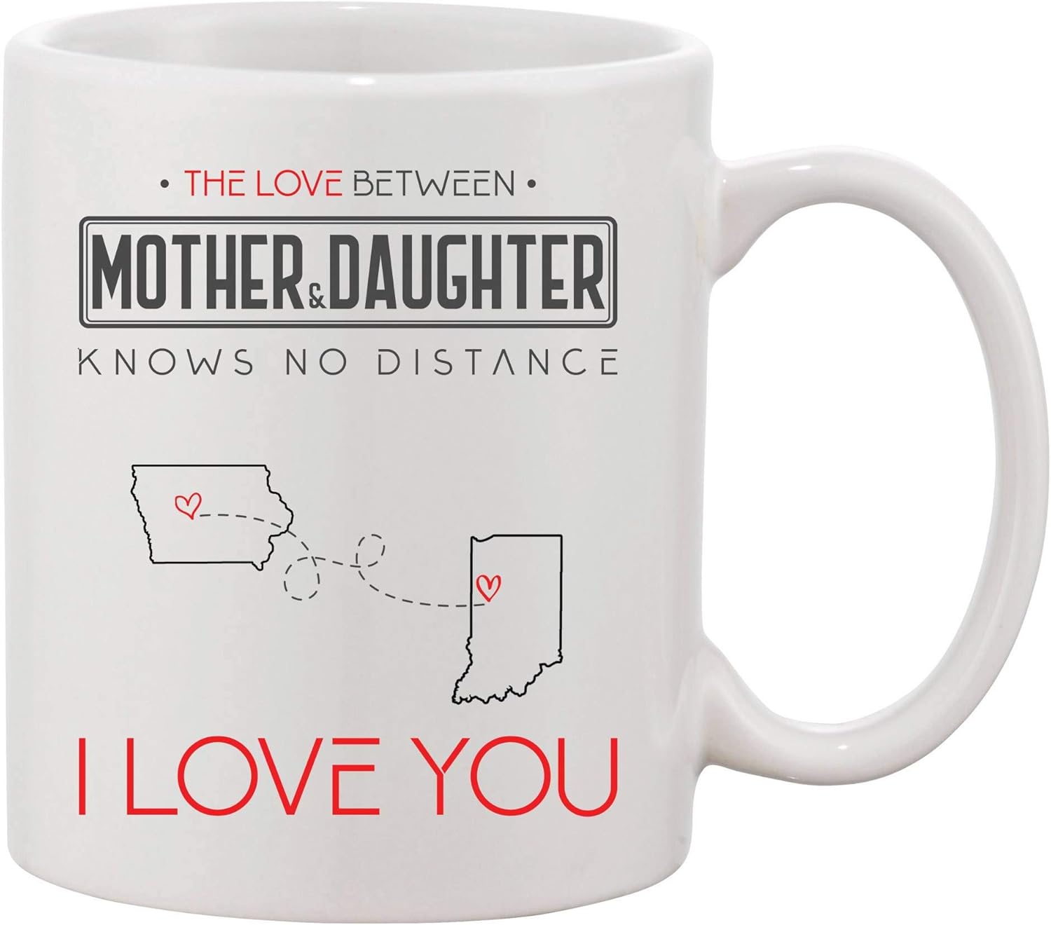 the love between mother and daughter knows no distance mug