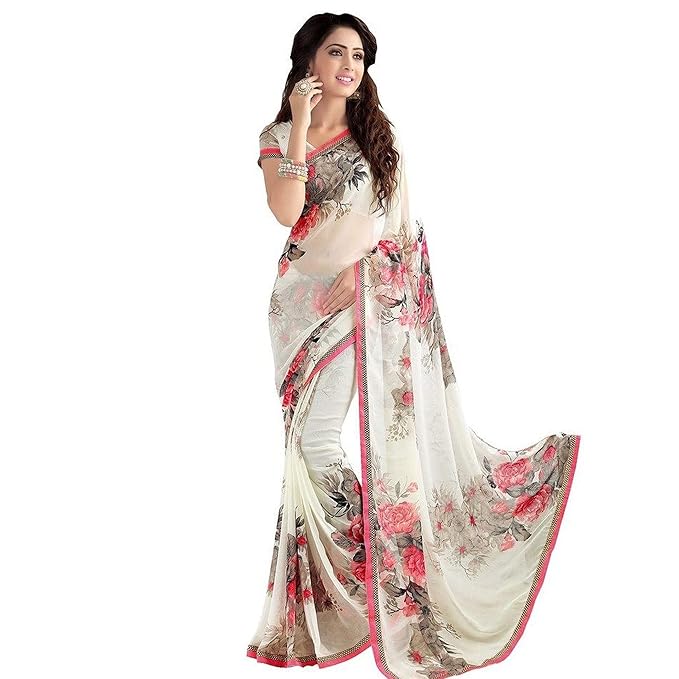 Women's Georgette With Blouse Piece Saree