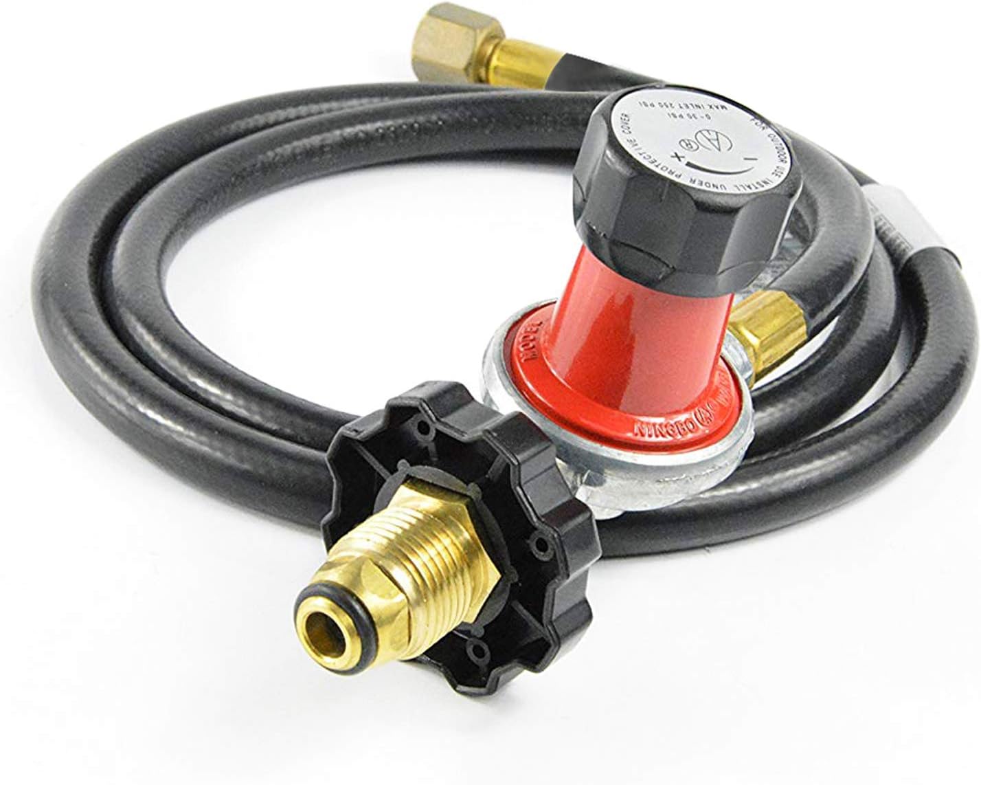 Stanbroil 0-30 PSI High Pressure Adjustable Regulator POL Connection and 48-Inch Hose Assembly Kit