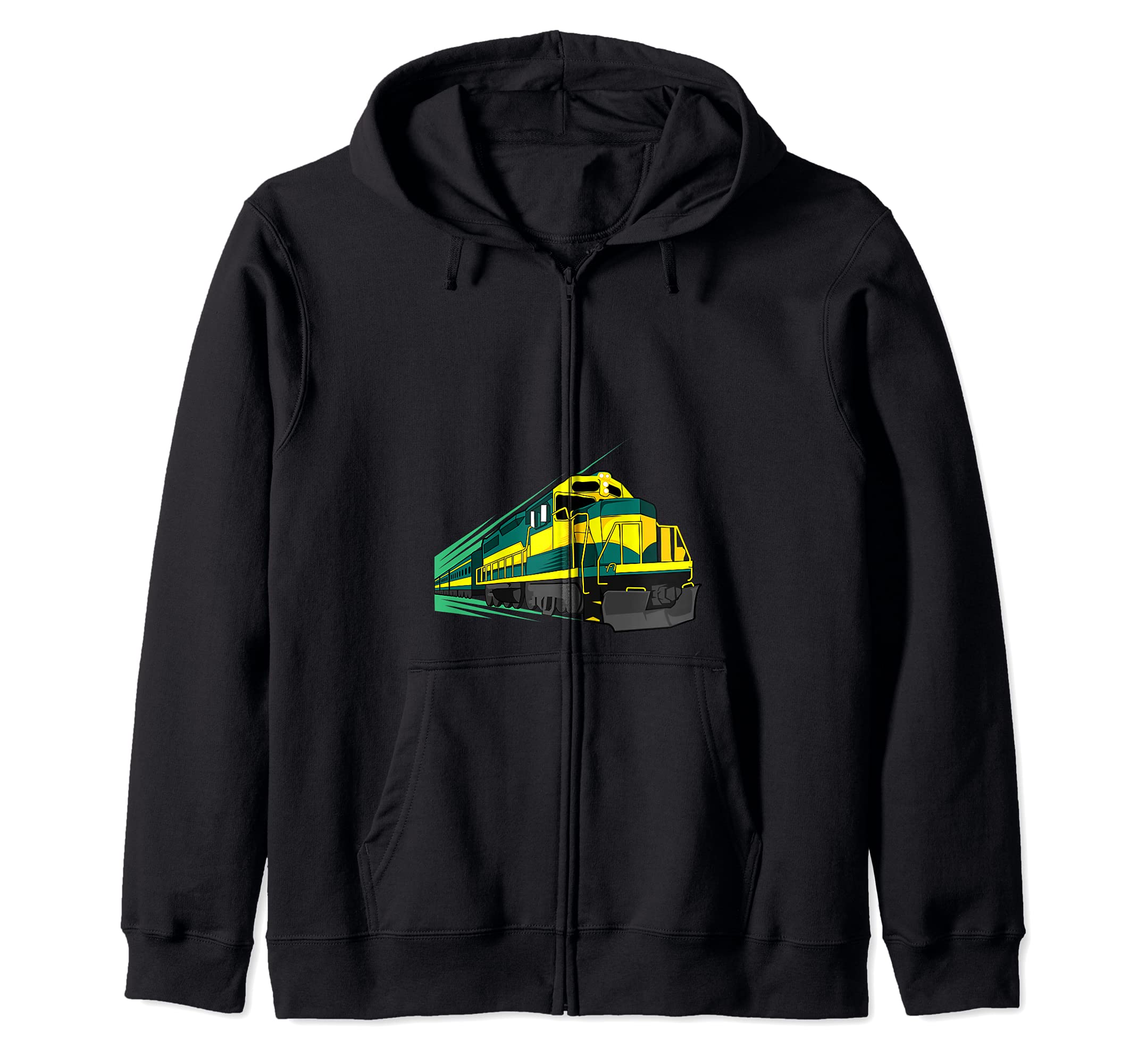 Locomotive Gift for Train Lovers Railfans Freight Train Zip Hoodie