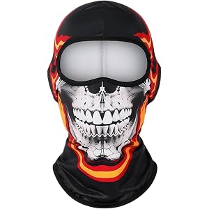 BAIMORE Skull Graphic Full Face Cover Breathable Balaclava for Unisex | Cool silky breathable, UV protective, windproof & dus