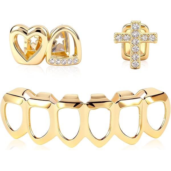 Amazon.com: 4PC Grillz for Women Gold Plated Silver Grills for