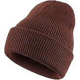 Home Prefer Mens Winter Hats Thick Knit Cuff Beanie Cap Warm Stocking Beanie Hat for Men Women Hunting Fishing Gardening