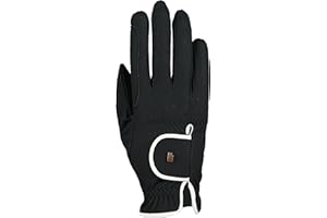 Roeckl - ladies contrast riding gloves LONA black-white 6.5