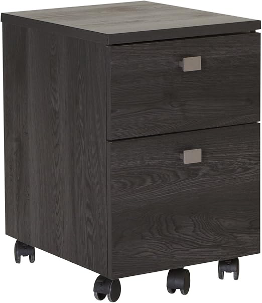 Amazon Com South Shore 2 Drawer Mobile File Cabinet On Casters Gray Oak Furniture Decor