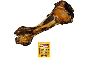 THE COUNTRY BUTCHER Giant Dog Bone for Aggressive Chewers, Large and Medium Breed Dog Treat, Natural, Tough, Chew Toy, Made in The USA, 1 Count