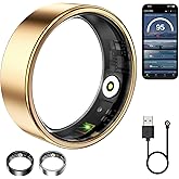 WNRTSA Smart Ring for Women & Men, Fitness Tracker with Heart Rate, Blood Oxygen, Sleep Monitoring, Long-Lasting Battery, IP68 Waterproof (Rose Gold, 9)