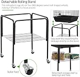 Yaheetech Parrot Cage Play Top 46.5x46.5x71 cm Detachable Stand Green view 7