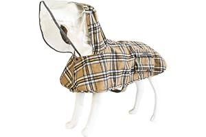 MAMORE Dog Raincoat Waterproof Rain Poncho with Hoodie, High Reflective Adjustable Pet Rain Jacket with Leash Hole for Small Medium and Large Dogs (Khaki, Small)
