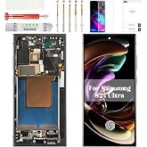 OLED for Samsung S24 Ultra Screen for Samsung S24 Ultra LCD Display for Galaxy SM-S928B Digitizer Touch Assembly with Frame SM-S928U SM-S928W SM-S928N SM-S928E Black (with Fingerprint Function)