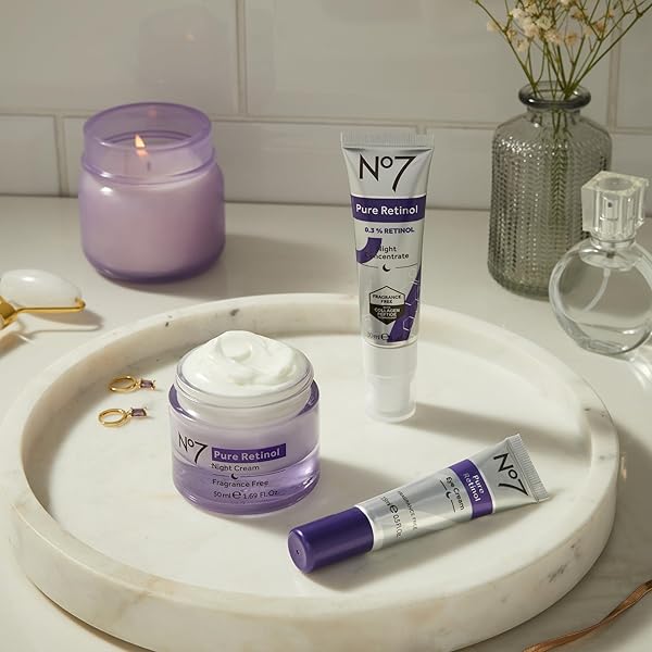 NO7 PURE RETINOL EYE CREAM – UNDER EYE CREAM FOR WRINKLES, FINE LINES & PUFFINESS WITH 0.5% RETINOL – INFUSED WITH SHEA BUTTER TO SMOOTH AND HYDRATE SKIN (0.5 OZ)