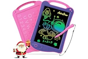 HOMESTEC Astrodraw Drawing Pad Toys, Colorful LCD Writing Tablet for Kids, Doodle Board for Toddlers 3 4 5 6 Years Old, Travel Sensory Space Toy for Boys Girls, Birthday Gift Idea (Purple/Pink)
