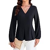 Blooming Jelly Womens Dressy Casual Peplum Tops Long Sleeve Work Blouses Trendy Dress Shirts Business Outfits 2025