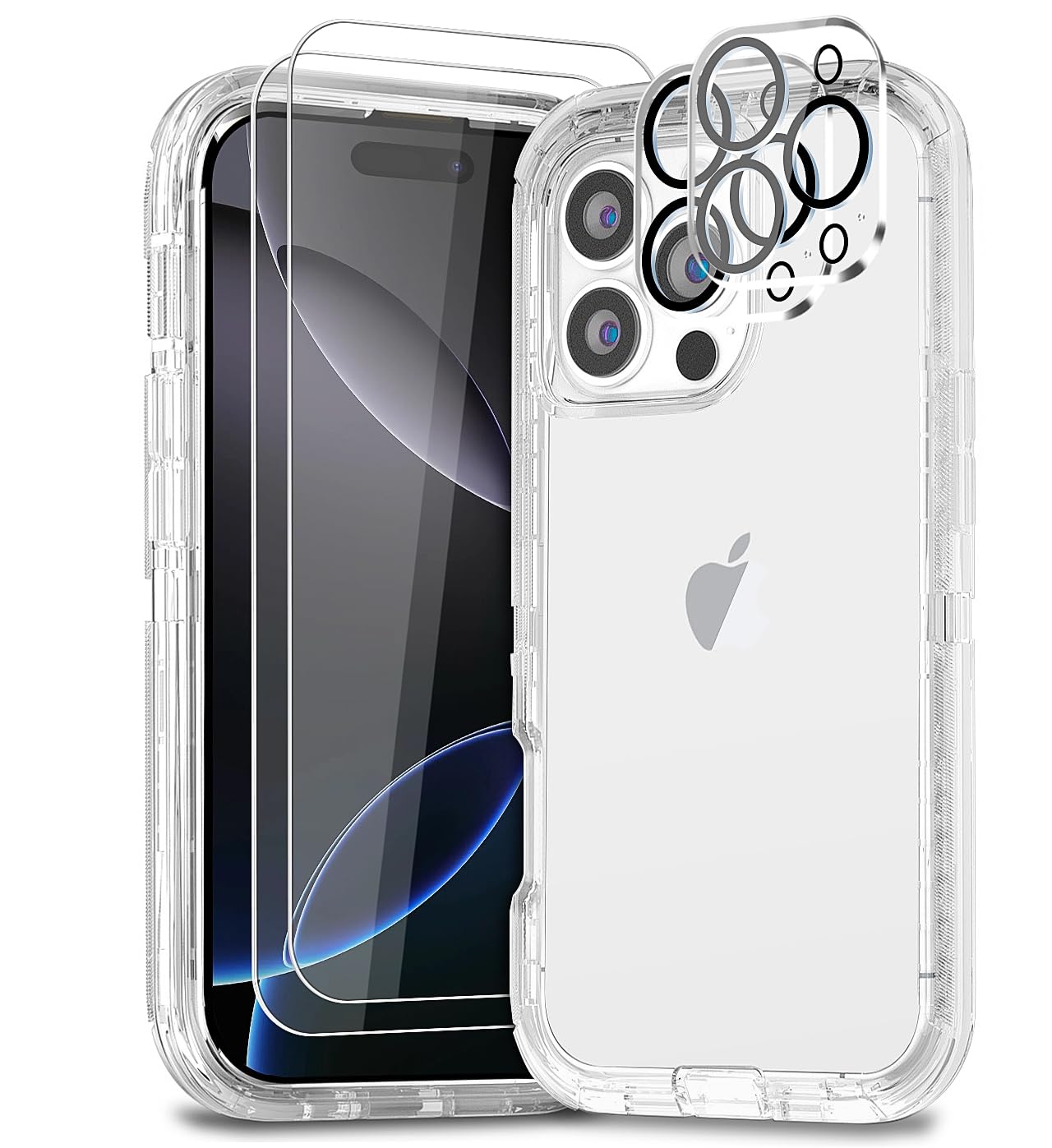 Photo 1 of *MISSING SCREEN PROTECTORS* COLDNICE for iPhone 16 Pro Max Case 6.9" with 2 Screen Protector & 2 Camera Lens Protector, Full Body Protection Heavy Duty Case Cover (Crystal Clear)