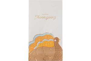 BONJOUR FETE Bonjour Fête Charming Turkey Paper Party Guest Towels | 3-Ply Large Napkins for Thanksgiving, Fall Entertaining & Friendsgiving | Premium Decor | Party Supplies | Pack of 20, 4.25" x 7.75"