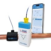 SafeSense TempTouch WiFi Clamp Temperature and Humidity Sensor, Smart Thermometer for Plumbing and HVAC, App-Controlled Wireless with Velcro Strap