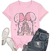 Women Magical Shirt Castle Graphic Tee Magic T Shirt Funny Fairy Graphic Tshirt Family Holiday Vacation Short Sleeve Tops