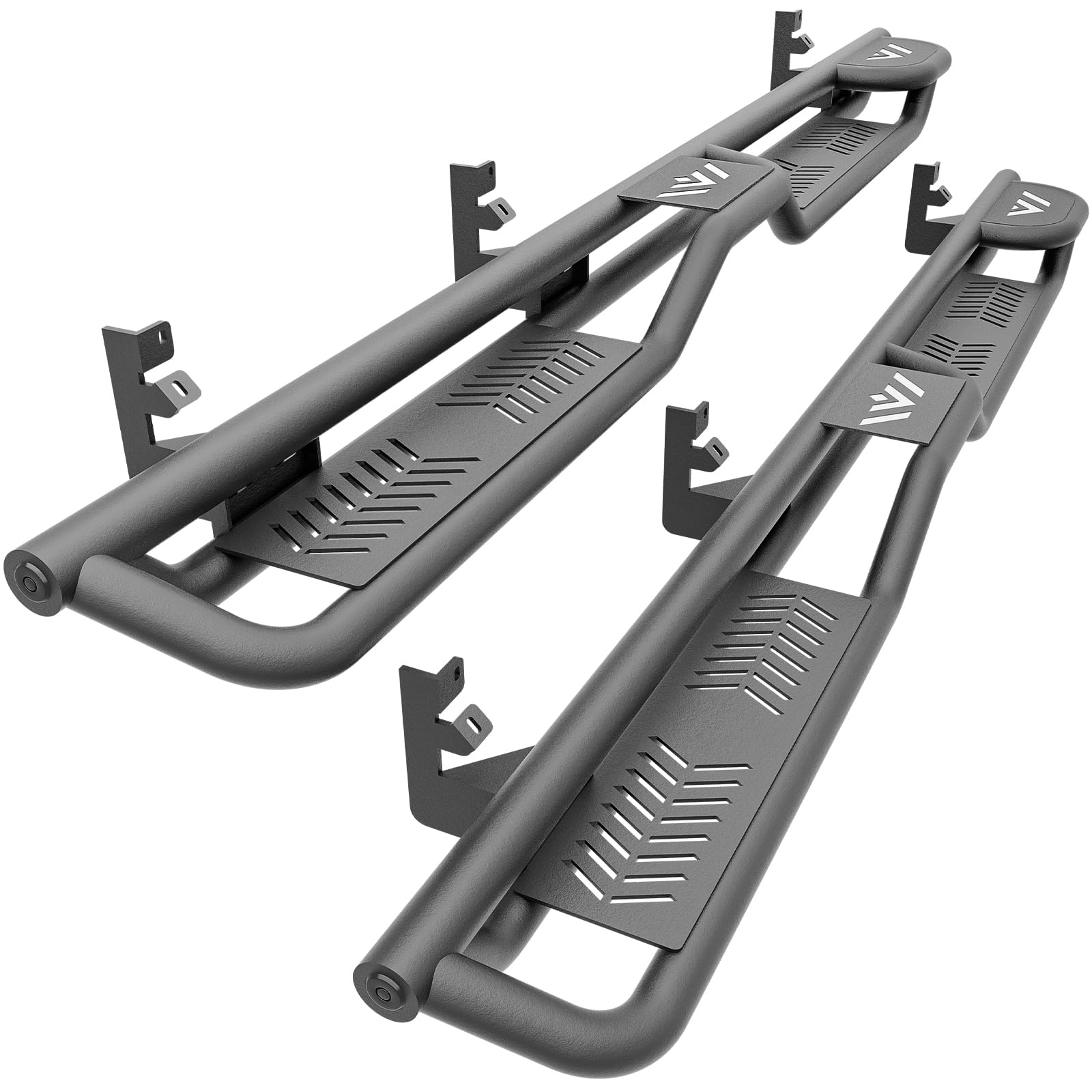 YZONA Two Raised Steps Crew Cab Running Boards Side Steps Compatible for 2004-2025 Titan (Excludes 2016 Model) & Titan XD 2016-2025 Model CrewCab, Bolt-on Side Rails Step Nerf Bar Image
