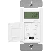 ENERLITES - HET01-C-W Programmable Digital Timer Switch for Lights, Fans, Motors, 7-Day18 ON/OFF Timer Settings, Single Pole, Neutral Wire Required, UL Listed, HET01-C, White
