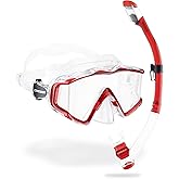 Cressi Panoramic Wide View Mask & Dry Snorkel Kit for Snorkeling, Scuba Diving - Pano 3 & Supernova Dry: Designed in Italy