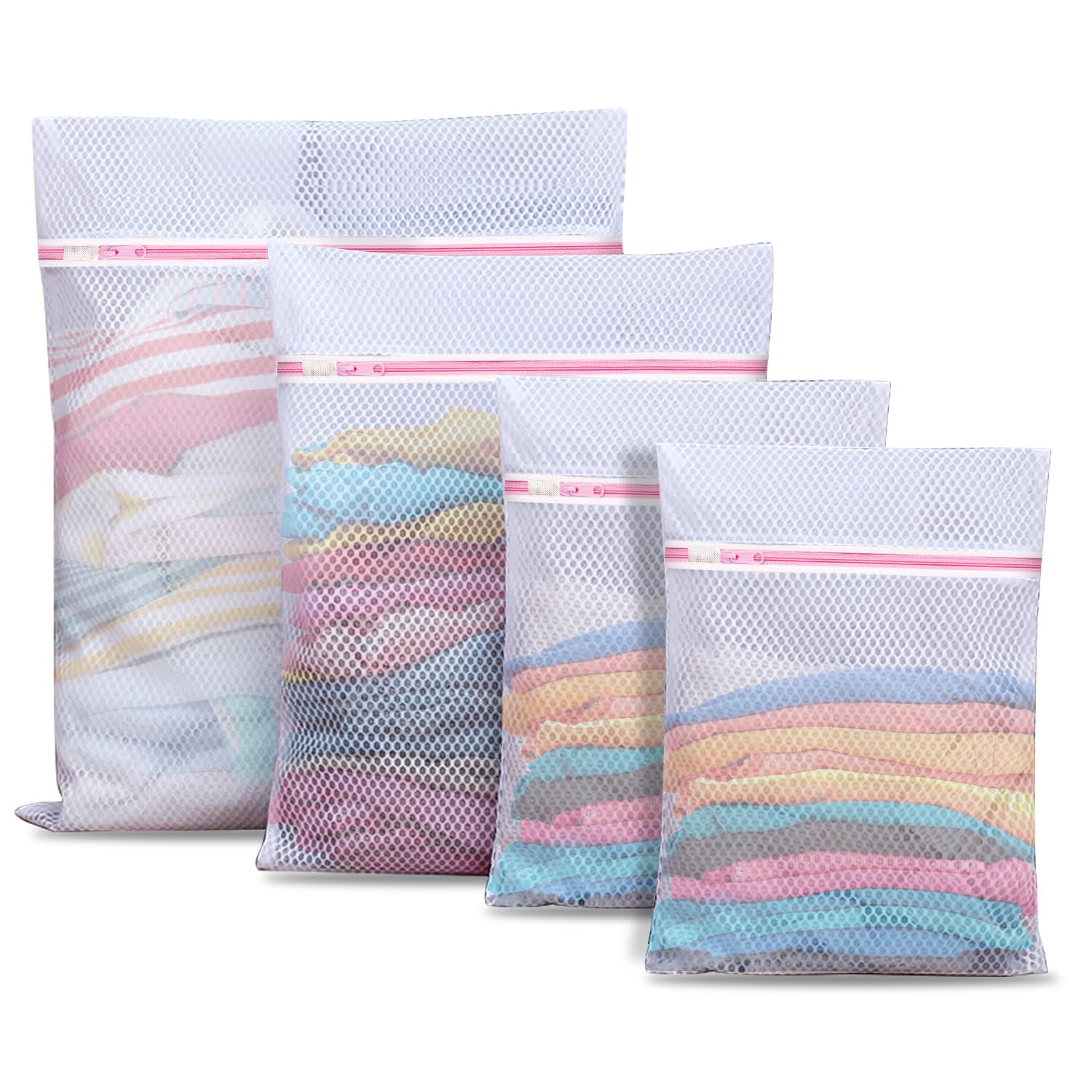 Upgraded Coarse Mesh Laundry Bag - Wash Delicate Lingerie, Garment & Shoe Storage, Travel Essentials - Durable & Breathable，4Pcs, MIAETFH
