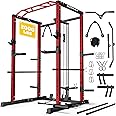 GOIMU Power Cage, 2000LBS Squat Rack with LAT Pulldown, Adjustable Power Rack Home Gym Machine for Full Body Training, Workout Cage with Multi-Function Attachments
