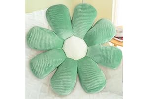 TaiBest Flower Pillow,Flower Shaped Throw Pillow,Flower Shaped Seating Cushion, Floor Pillow, Cute Room Decor & Plush Pillow (23.6, Forest Green)