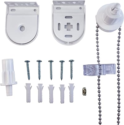 FURNISHED Heavy Duty Roller Blind Fittings White 25 mm Brackets Spare Kit