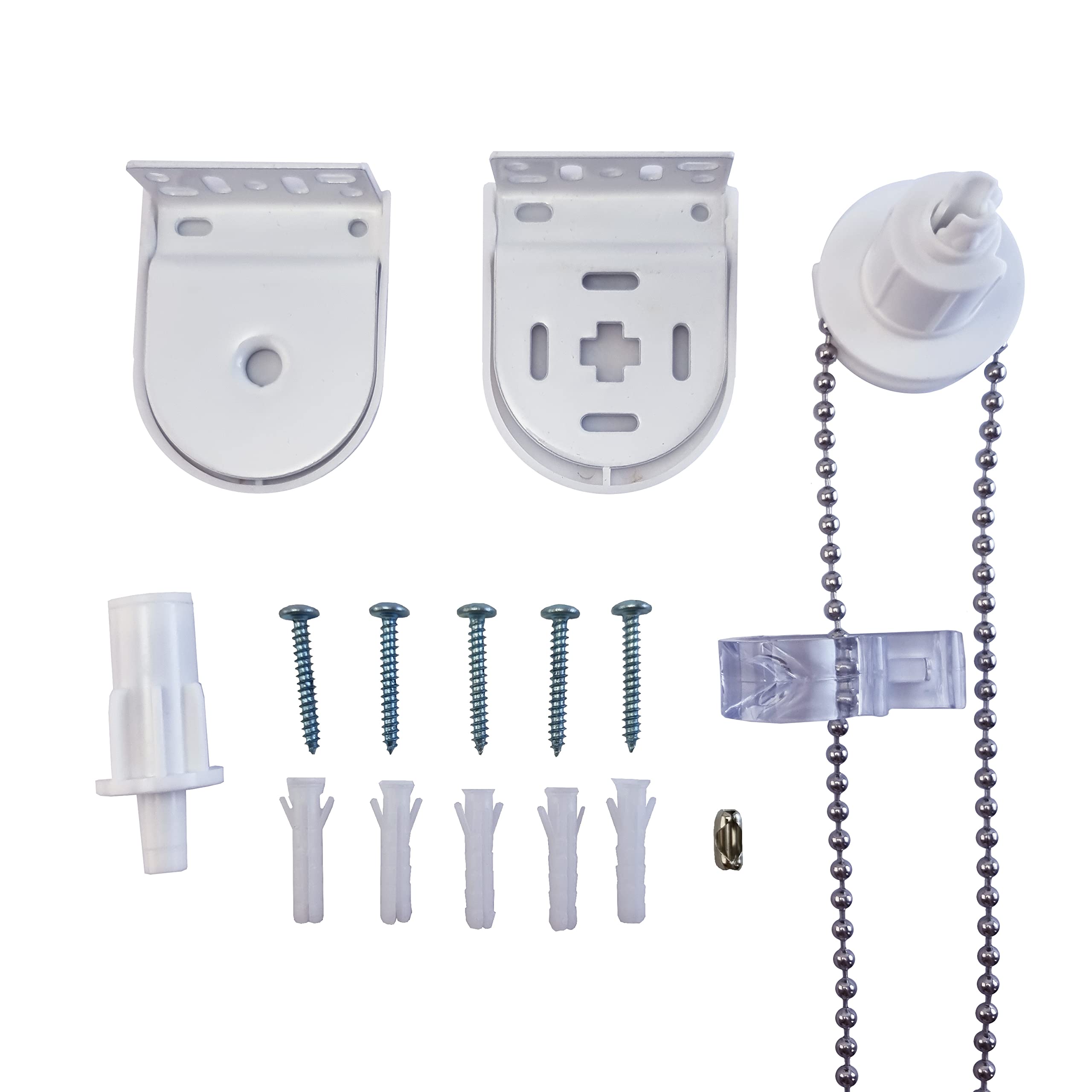 FURNISHED Roller Blind Fittings White 25mm Heavy Duty Metal Blind Brackets Quality Roller Blind Spares Upgrade Window Blind Accessories Parts Spare Kit Complete Easy Fit Replacement Set