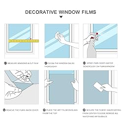 DKTIE Marble Pattern Privacy Window Film with