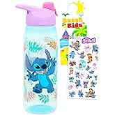 Disney Stitch Water Bottle Bundle School Supplies Set with 20 Oz Drinking Cup, Stickers, More | Lilo and Stitch Water Bottle for Kids, Girls