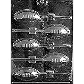 Grandmama's Goodies S026 Football Lollipop Chocolate Candy Soap Mold with Exclusive Molding Instructions