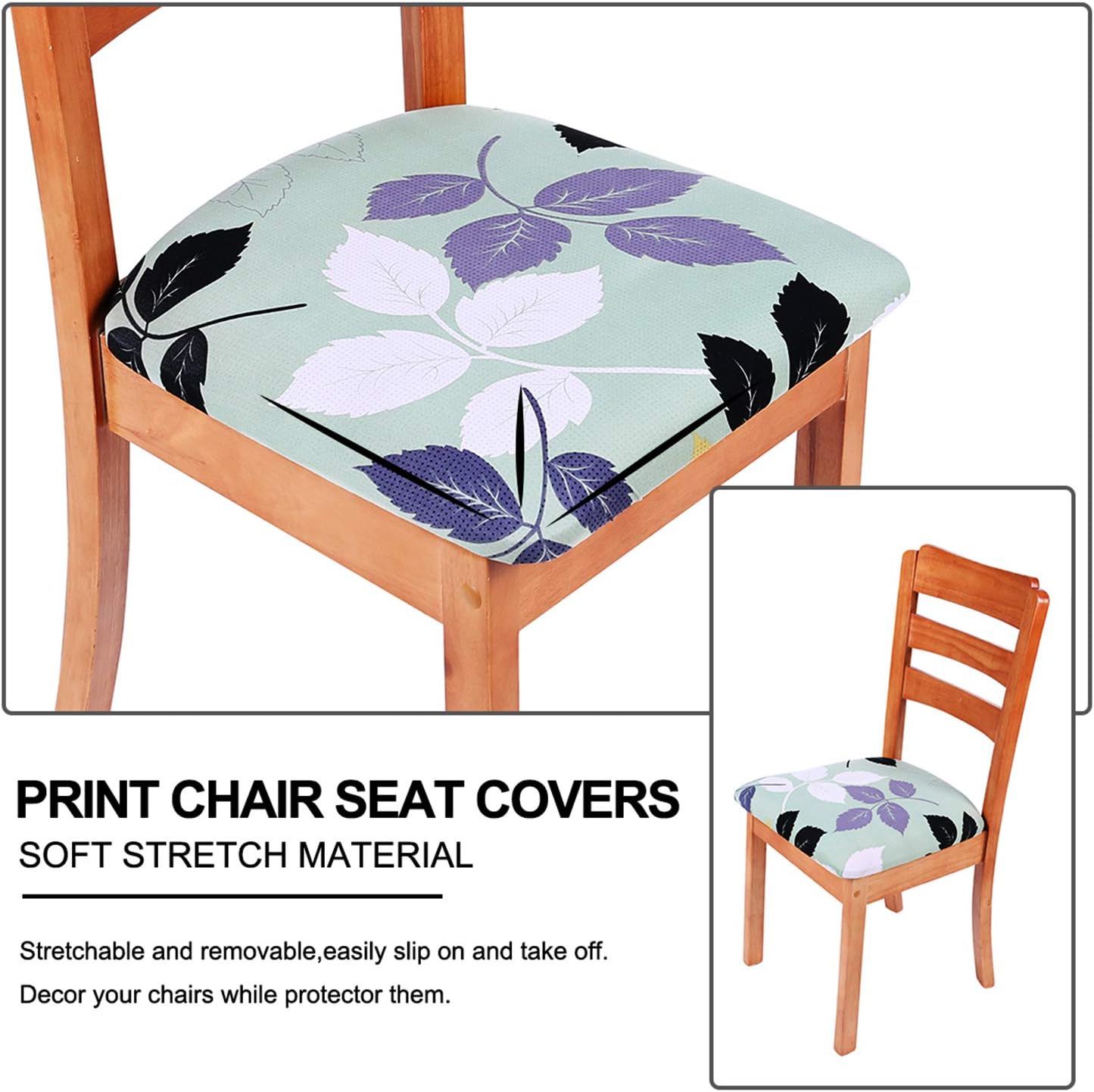 Homaxy Stretch Chair Seat Covers for Dining Room Set of 6 - Image 5